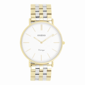 Gold coloured OOZOO watch with silver coloured/gold stainless steel bracelet - C20402,seiko watches,couple watches,watches designer,watches discount,women watches,best women watches,high end women's watches,high quality women's watches