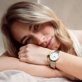 Gold coloured OOZOO watch with silver coloured/gold stainless steel bracelet - C20407,seiko watches,couple watches,watches designer,watches discount,women watches,best women watches,high end women's watches,high quality women's watches