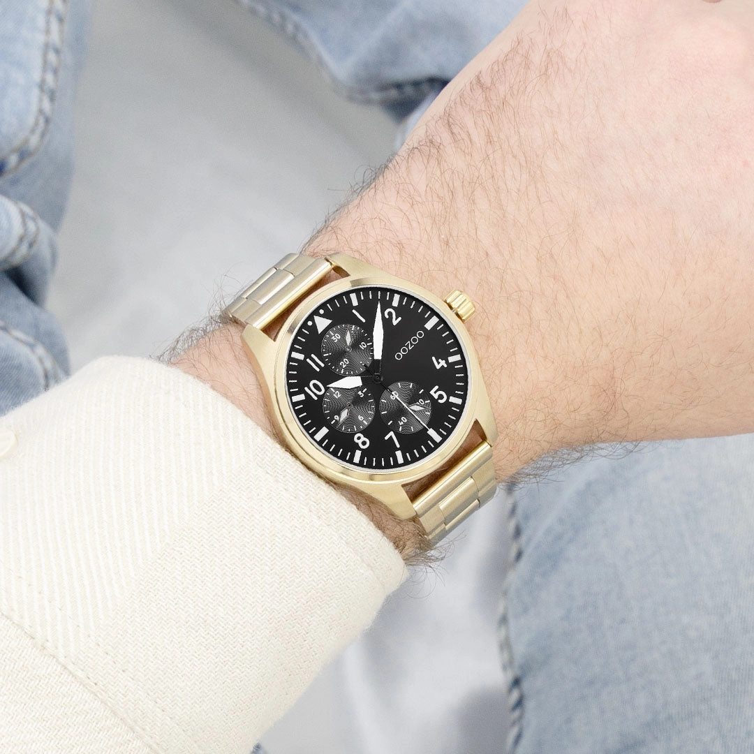 Gold coloured OOZOO watch with stainless steel bracelet - C11507