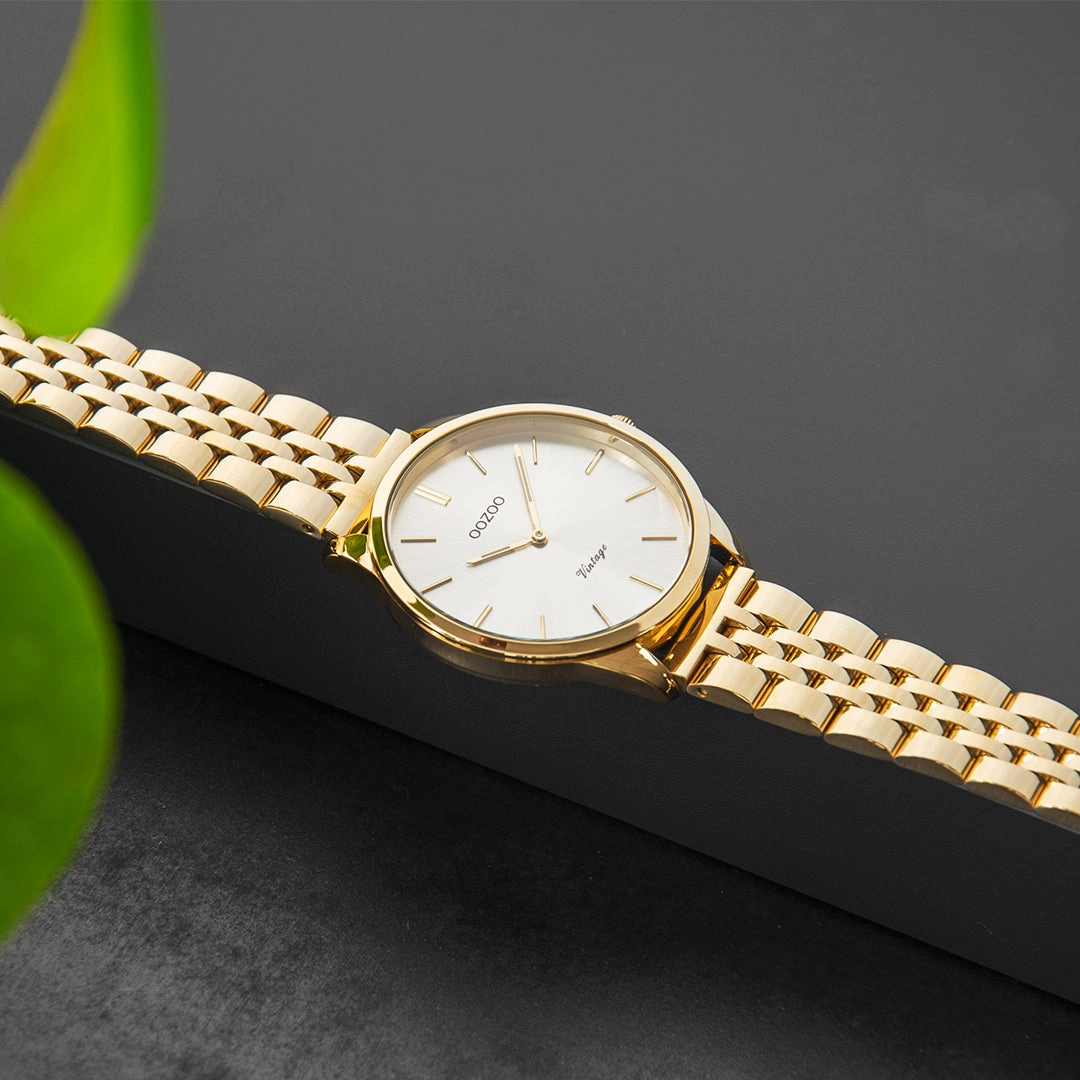 Gold coloured OOZOO watch with stainless steel bracelet - C9985