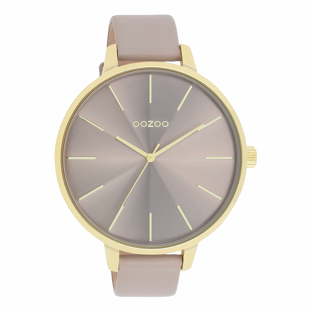 Gold coloured OOZOO watch with taupe leather strap - C11256,seiko watches,couple watches,watches designer,watches discount,women watches,best women watches,high end women's watches,high quality women's watches
