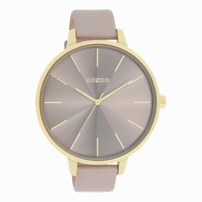 Gold coloured OOZOO watch with taupe leather strap - C11256,seiko watches,couple watches,watches designer,watches discount,women watches,best women watches,high end women's watches,high quality women's watches