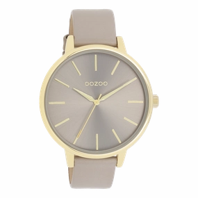 Gold coloured OOZOO watch with taupe leather strap - C11291,seiko watches,couple watches,watches designer,watches discount,women watches,best women watches,high end women's watches,high quality women's watches