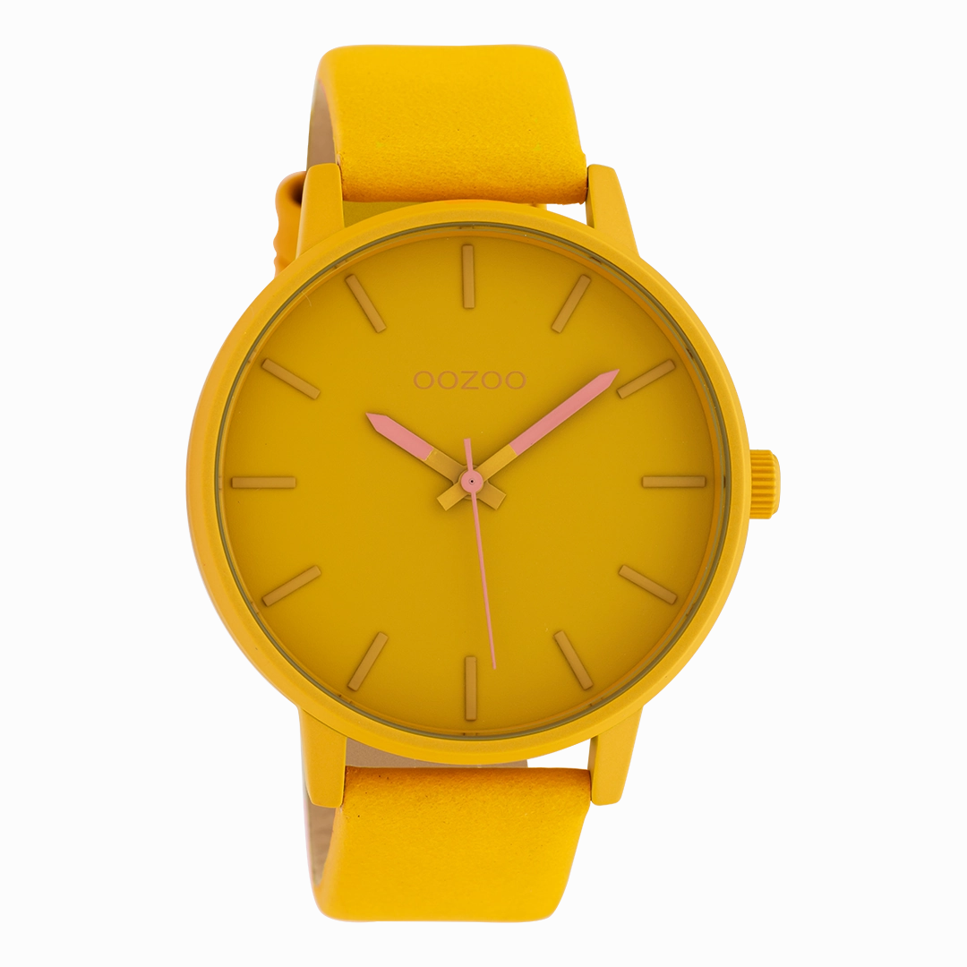 Golden apricot OOZOO watch with leather strap - C10380,seiko watches,couple watches,watches designer,watches discount,women watches,best women watches,high end women's watches,high quality women's watches