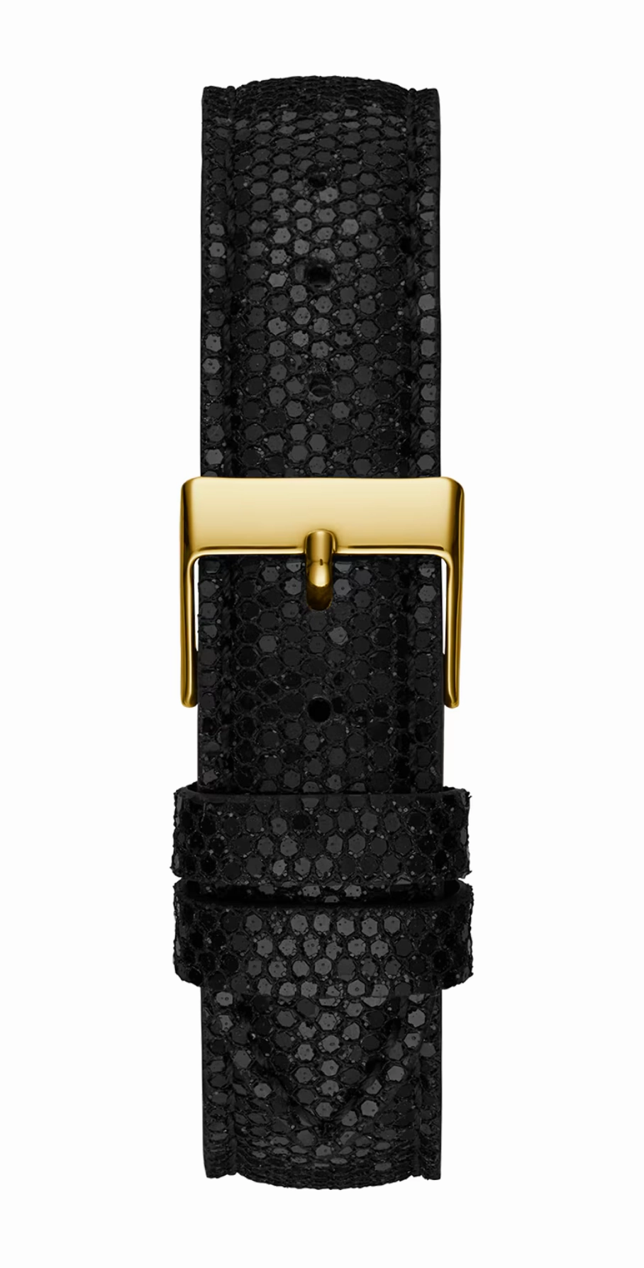 Guess Black Dial and Leather Strap Gold Case Watch U1353L1M