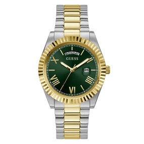 Guess Gold Green Connoisseur Day-Date Watch GW0265G8,quartz watch, quartz watches for men, quartz watches for women, best quartz watch, minimalist quartz watch, luxury quartz watch, waterproof quartz watch,analog quartz watch, digital quartz watch,affordab