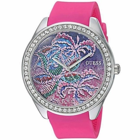 Guess Women's Watch - Tropical Pink Quartz Silicone Rubber Strap Crystal | U0960L1 Luxury Quartz Watch Quartz Watch Sale