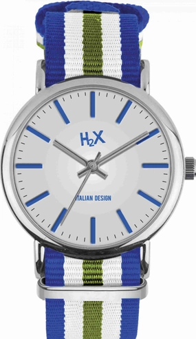 H2X Tidy 39mm Blu-Bianco-Verde Unisex cod. P-FA415XI8 men's watches,best men's watches