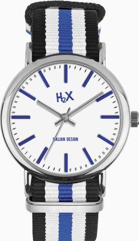 H2X Tidy 39mm Blu-Nero-Bianco Unisex cod. P-FA415XI6 men's watches,best men's watches