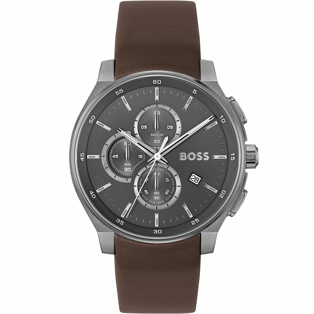 Hugo Boss Peak 2.0 1514187 Chronograph Affordable Leather Watch Leather Watch Discount