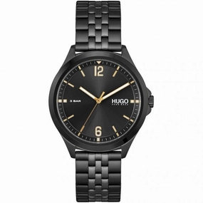 Hugo Mens Black IP Stainless Steel Watch 1530218 