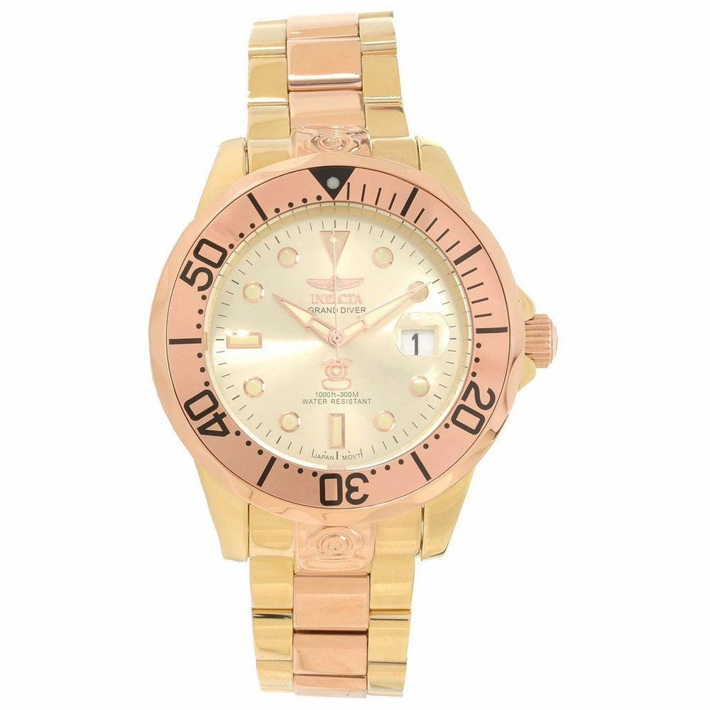 Invicta 16039 Men's Grand Diver Gold Tone Dial Two Tone Bracelet Automatic Dive Watch,automatic watch,automatic watches for men,automatic watches for women,luxury automatic watch,minimalist automatic watch,dress automatic watch,vintage automatic watch,aut