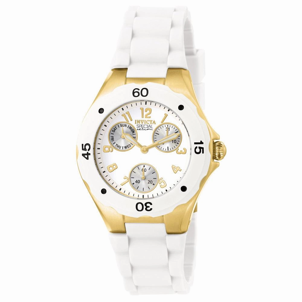 Invicta 18796 Women's Angel Quartz White Dial White Silicone Strap Watch Luxury Quartz Watch Quartz Watch Sale
