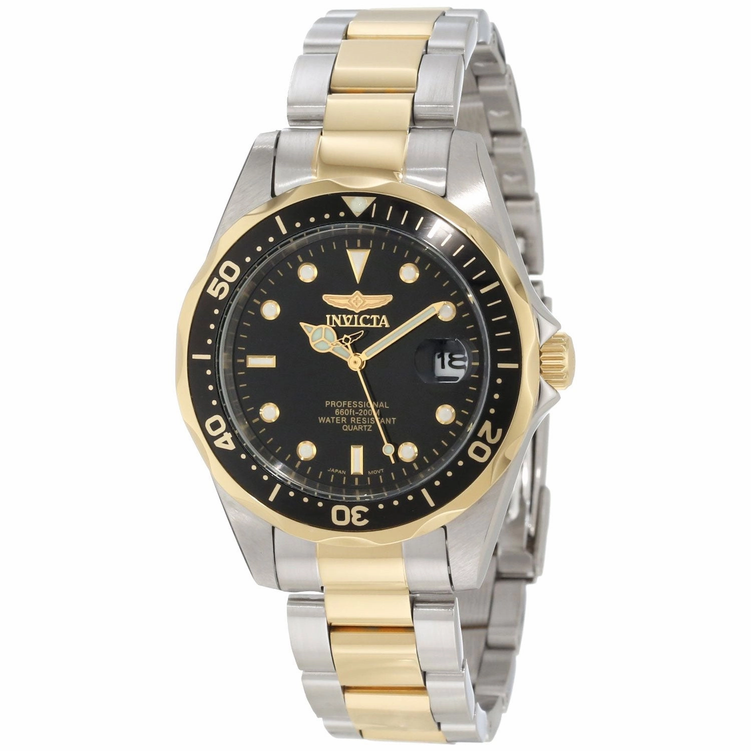Invicta 8934 Men's Two Tone Yellow Steel Bracelet Quartz Pro Diver Luxury Quartz Watch Quartz Watch Sale