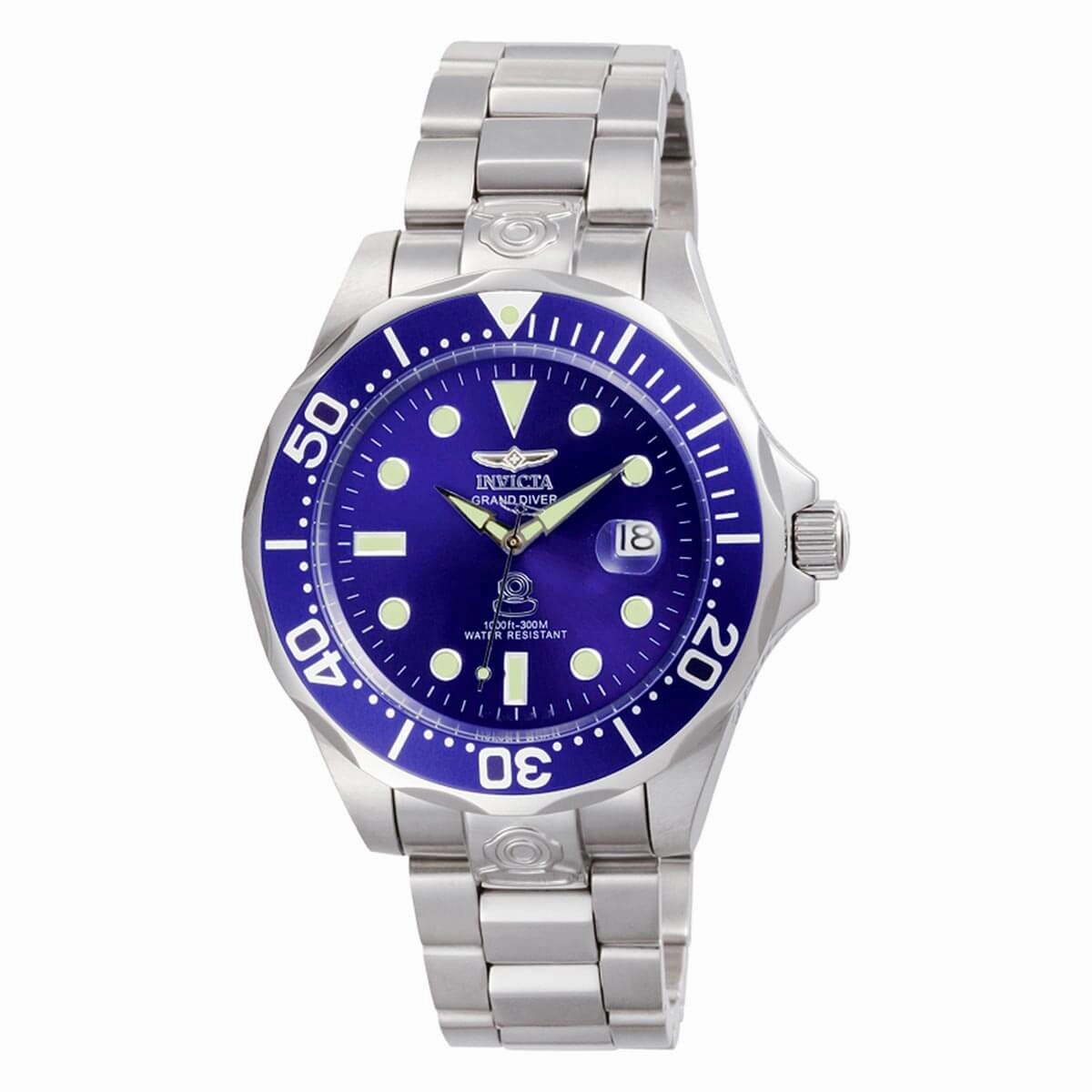 Invicta Men's Automatic Watch - Grand Diver Stainless Steel Bracelet Blue Dial | 3045,automatic watch,automatic watches for men,automatic watches for women,luxury automatic watch,minimalist automatic watch,dress automatic watch,vintage automatic watch,aut