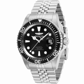Invicta Men's Automatic Watch - Pro Diver Black Dial Silver Tone Bracelet | 30091,automatic watch,automatic watches for men,automatic watches for women,luxury automatic watch,minimalist automatic watch,dress automatic watch,vintage automatic watch,automat