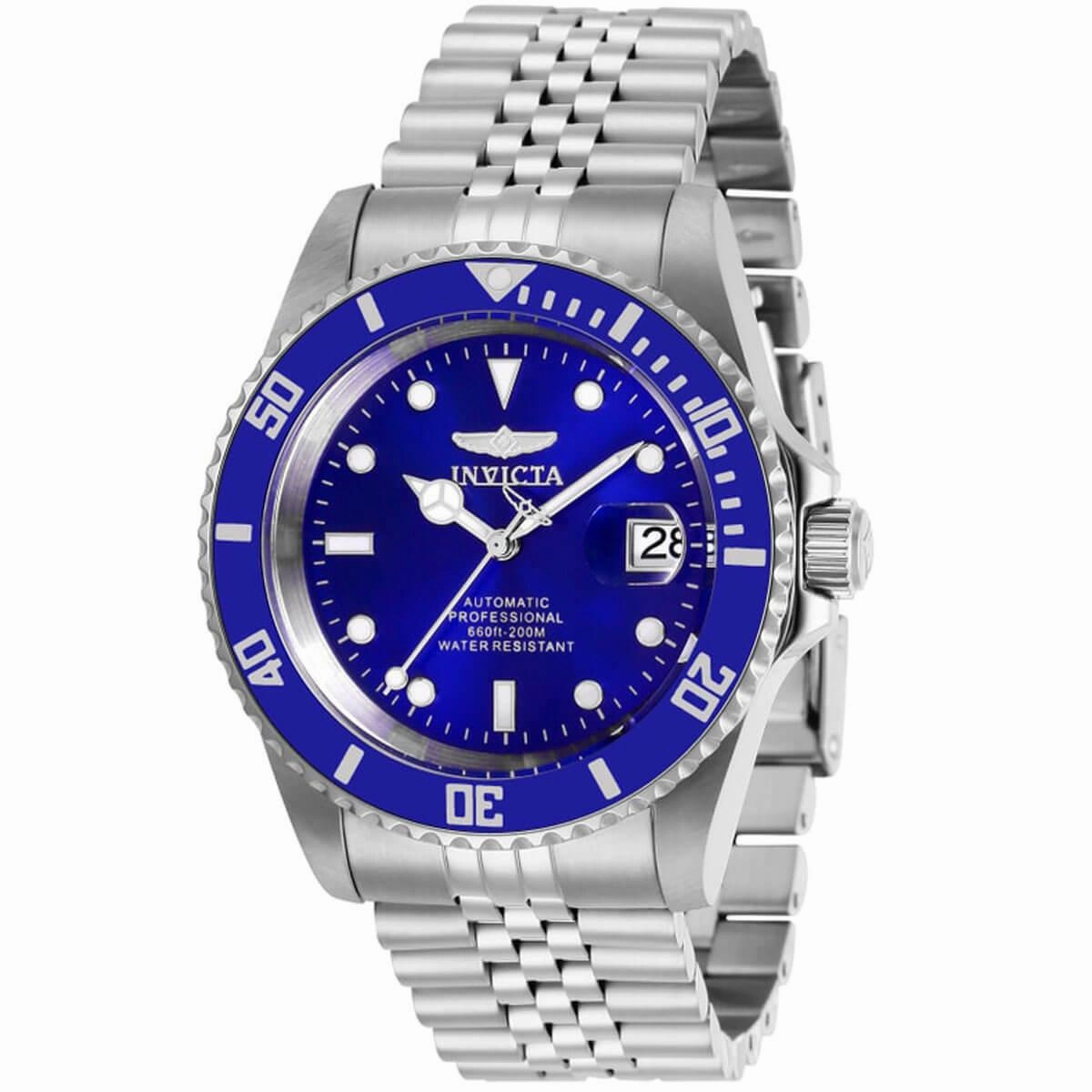 Invicta Men's Automatic Watch - Pro Diver Blue Dial Silver Tone Bracelet | 29179,automatic watch,automatic watches for men,automatic watches for women,luxury automatic watch,minimalist automatic watch,dress automatic watch,vintage automatic watch,automati