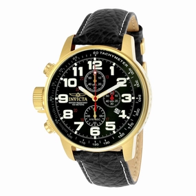 Invicta Men's Chronograph Leather Strap Watch - I-Force Lefty Black Dial | 3330 