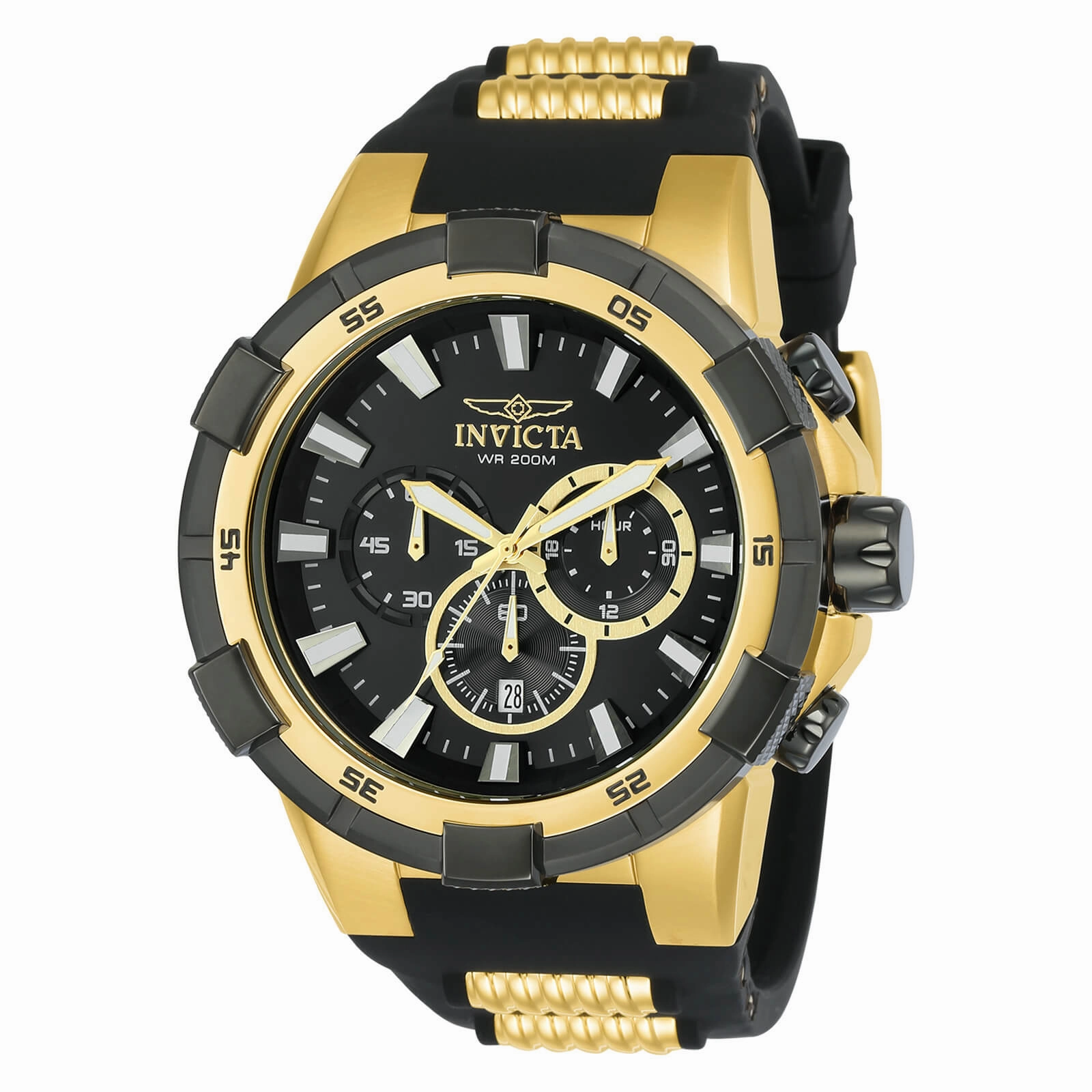 Invicta Men's Chronograph Watch - Aviator Black and Gold Tone Strap | 23693 Luxury Quartz Watch Quartz Watch Sale