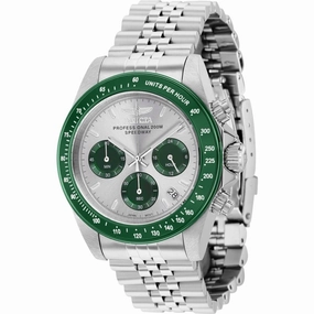 Invicta Men's Chronograph Watch - Speedway Quartz Silver and Green Dial Steel | 36734 