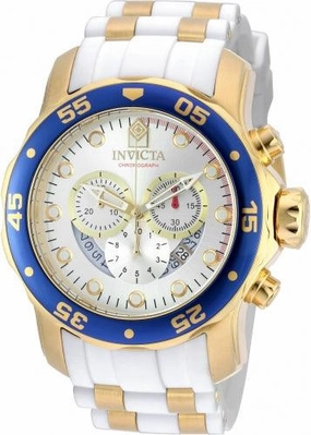 Invicta Men's Pro Diver Chronograph Watch - Blue Bezel Steel & Polyurethane Strap Luxury Quartz Watch Quartz Watch Sale