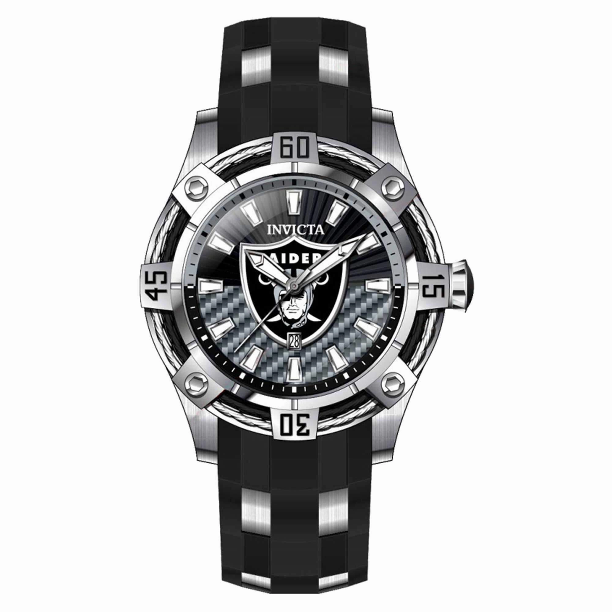 Invicta Men's Quartz Watch - NFL Las Vegas Raiders Grey and Black Dial Strap | 42066 Luxury Quartz Watch Quartz Watch Sale