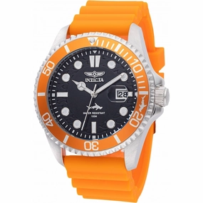 Invicta Men's Quartz Watch - Pro Diver Black Dial Orange Silicone Strap | 47162 Luxury Quartz Watch Quartz Watch Sale
