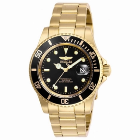 Invicta Men's Quartz Watch - Pro Diver Black Dial Yellow Gold Bracelet | 26975 Luxury Quartz Watch Quartz Watch Sale