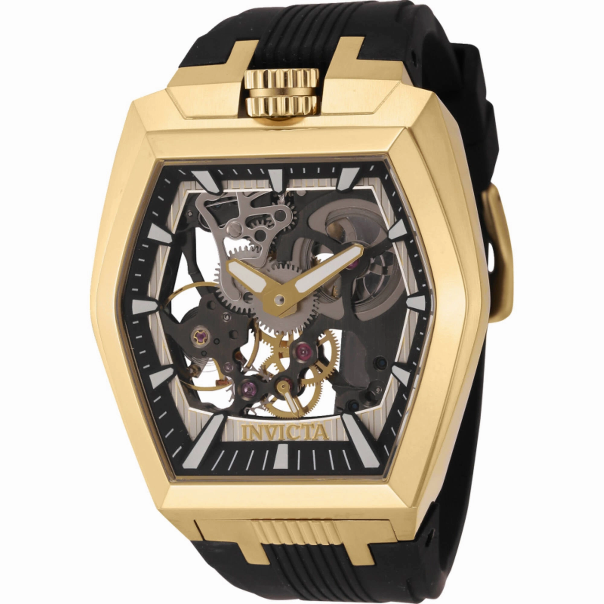 Invicta Men's Watch - Akula Mechanical Skeleton Dial Black Silicone Strap | 44018 