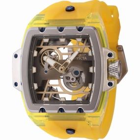 Invicta Men's Watch - Anatomic Automatic Skeleton Dial Yellow Silicone Strap | 44265 