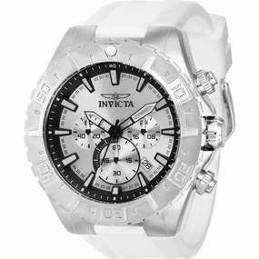 Invicta Men's Watch - Aviator Chronograph Silver Dial White Silicone Strap | 37634 Luxury Quartz Watch Quartz Watch Sale