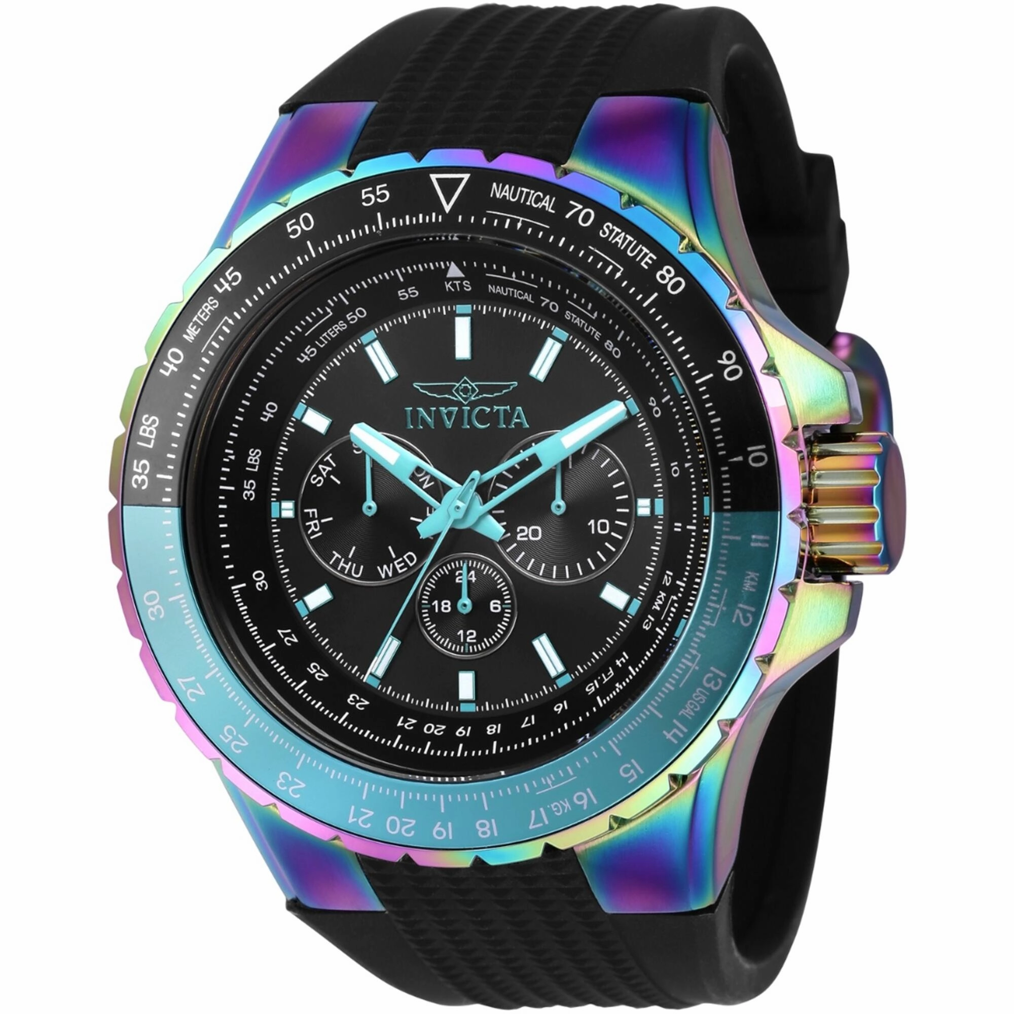 Invicta Men's Watch - Aviator Quartz Chronograph Black Dial Silicone Strap | 37033 Luxury Quartz Watch Quartz Watch Sale