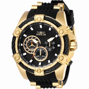 Invicta Men's Watch - Bolt Chrono Black and Gold Dial Steel and Rubber Strap | 26818 men's watches best men's watches under $500 affordable men's watches men watches classic