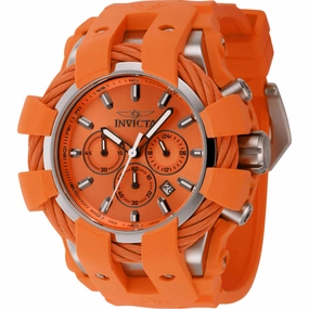 Invicta Men's Watch - Bolt Quartz Chronograph Orange Dial Silicone Strap | 45167 men's watches best men's watches under $500 affordable men's watches men watches classic