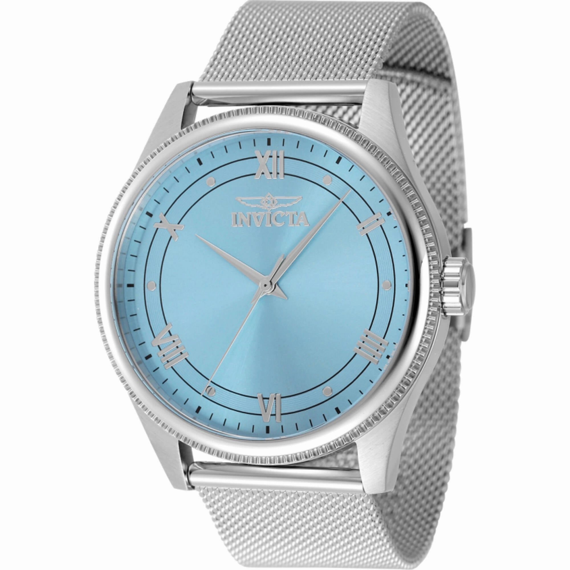 Invicta Men's Watch - Celestial Quartz Light Blue Dial Silver Tone Mesh Bracelet | 48483 men's watches best men's watches under $500 affordable men's watches men watches classic