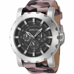 Invicta Men's Watch - I-Force Quartz Black Dial Camouflage and Brown Strap | 47582 