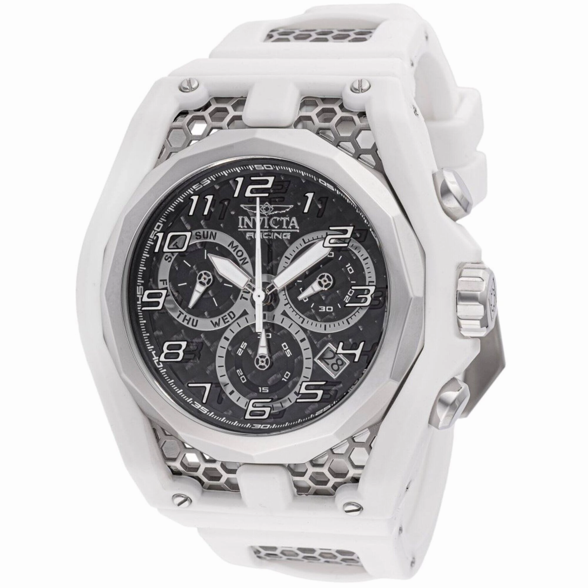 Invicta Men's Watch - Invicta Racing Chronograph White, Silver Tone Strap | 47209 men's watches best men's watches under $500 affordable men's watches men watches classic
