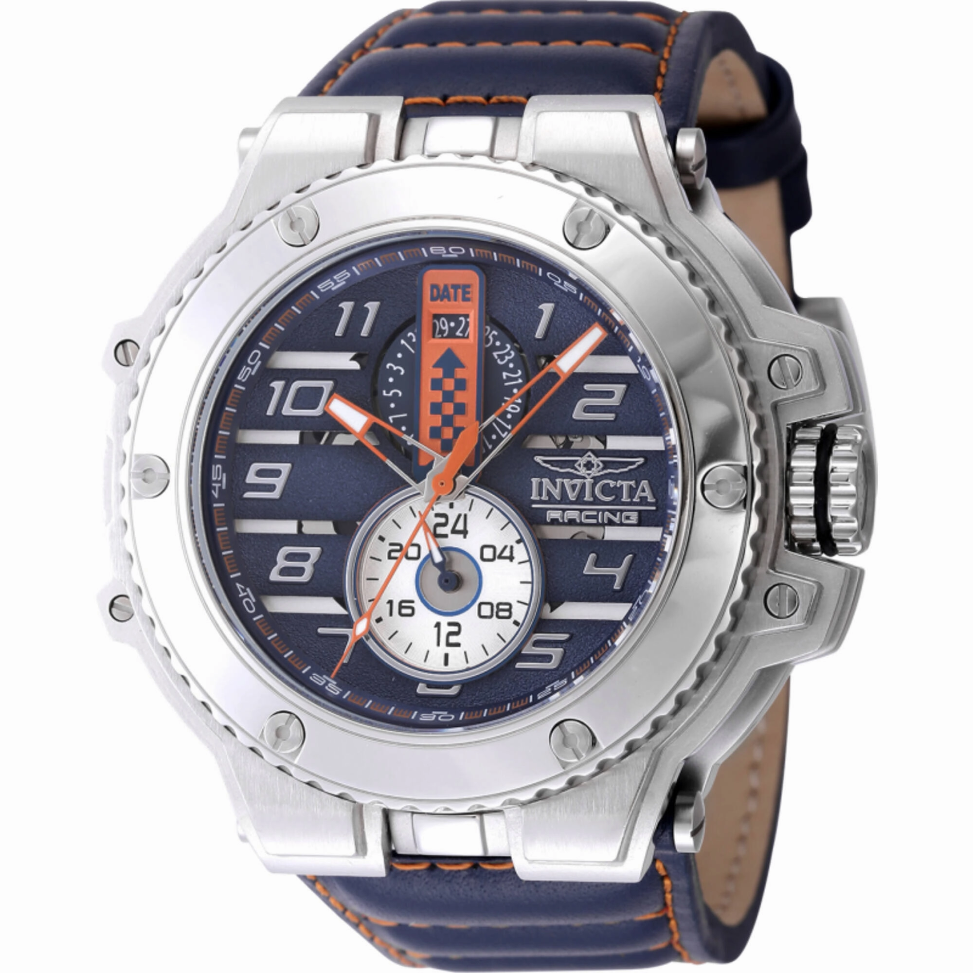 Invicta Men's Watch - Invicta Racing Downforce Quartz Blue Leather Strap | 47378 