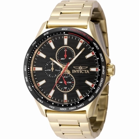 Invicta Men's Watch - Invicta Racing Quartz Black Dial Yellow Gold Bracelet | 48871 