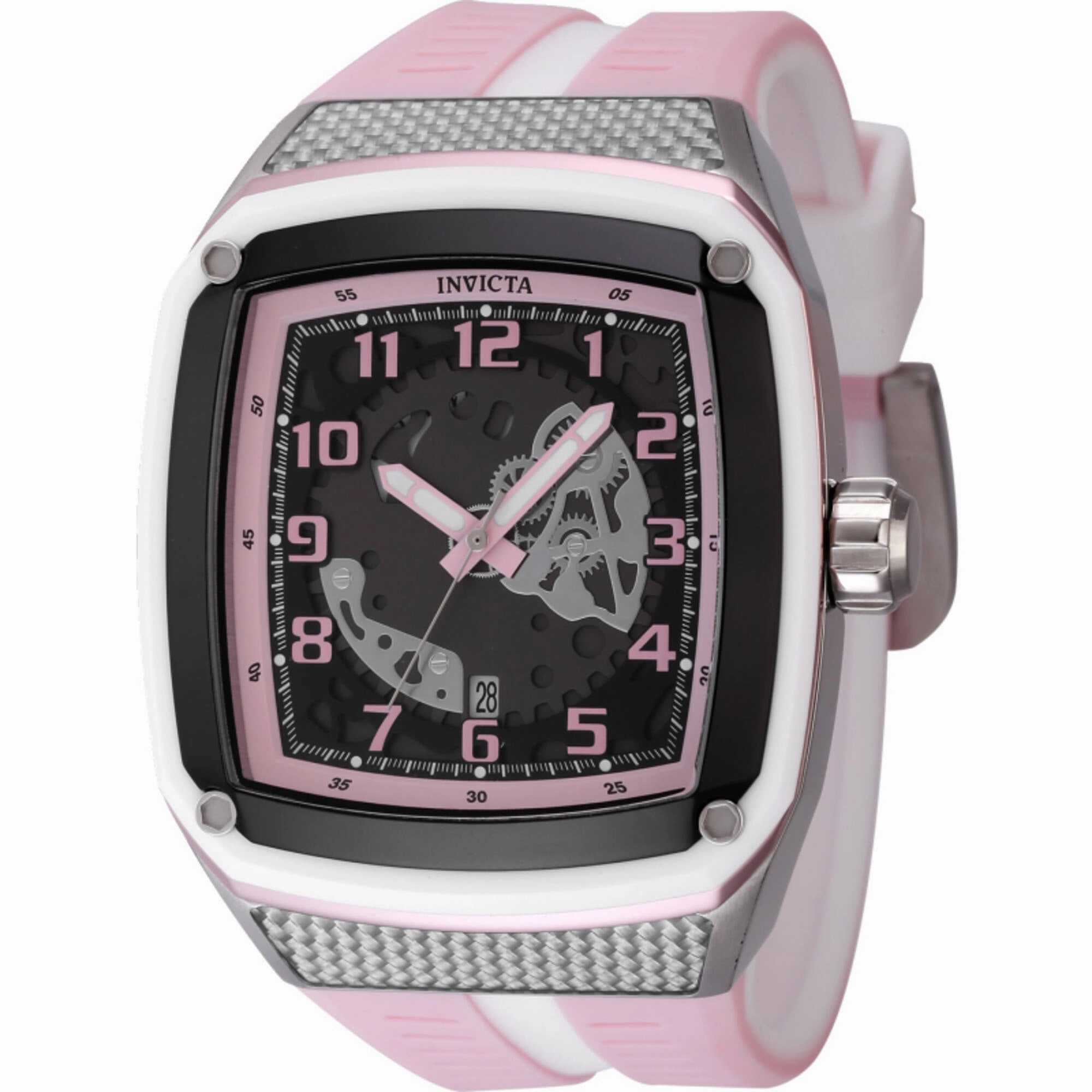 Invicta Men's Watch - Invicta Racing Quartz Pink and White Silicone Strap | 48069 men's watches best men's watches under $500 affordable men's watches men watches classic