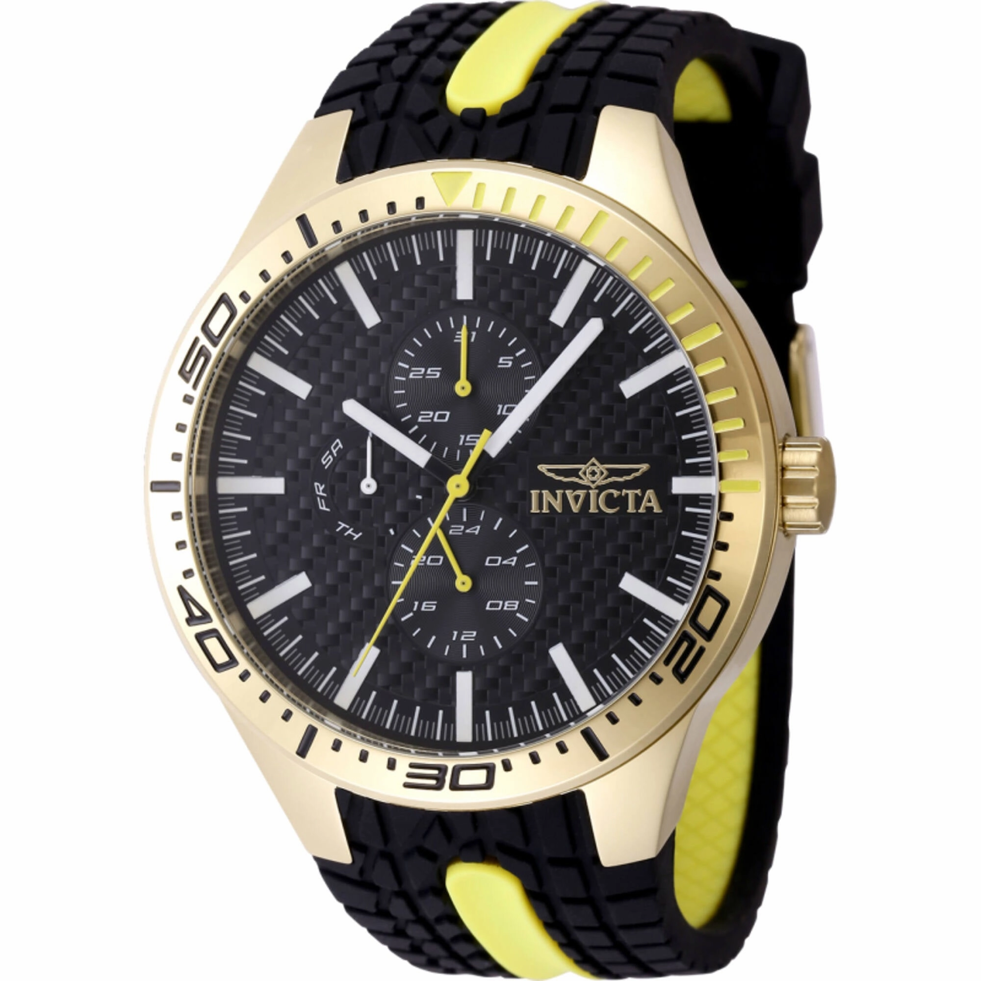 Invicta Men's Watch - Invicta Racing Yellow Gold Case Black and Yellow Strap | 48873 