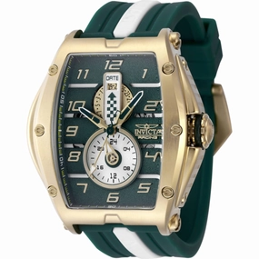 Invicta Men's Watch - Invicta Racing Yellow Gold Case Green and White Strap | 47387 men's watches best men's watches under $500 affordable men's watches men watches classic