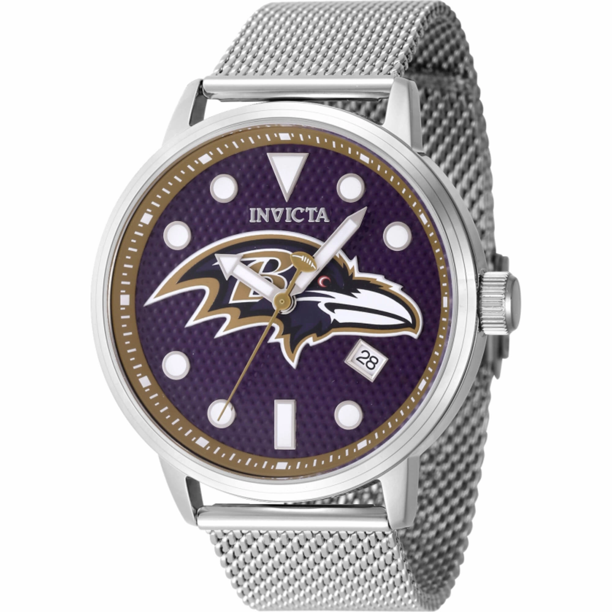 Invicta Men's Watch - NFL Baltimore Ravens Blue Dial Steel Mesh Bracelet | 47976 