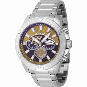 Invicta Men's Watch - NFL Baltimore Ravens Dark Yellow and Blue Dial Steel | 47940 men's watches best men's watches under $500 affordable men's watches men watches classic