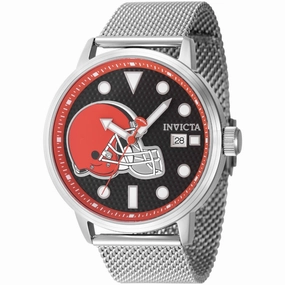 Invicta Men's Watch - NFL Cleveland Browns Brown Dial Steel Mesh Bracelet | 47987 men's watches best men's watches under $500 affordable men's watches men watches classic