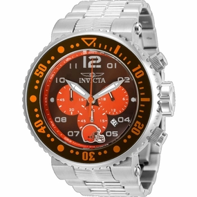 Invicta Men's Watch - NFL Cleveland Browns Chronograph Silver Steel Bracelet | 30262 