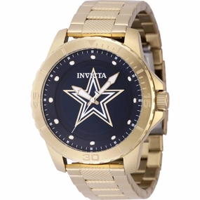 Invicta Men's Watch - NFL Dallas Cowboys Quartz Blue Dial Yellow Gold Bracelet | 48091 Luxury Quartz Watch Quartz Watch Sale