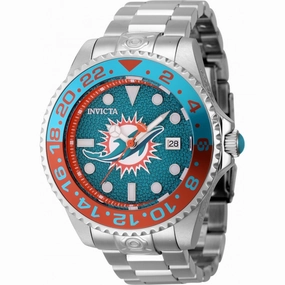 Invicta Men's Watch - NFL Miami Dolphins Green and Orange Dial Bracelet | 45029,automatic watch,automatic watches for men,automatic watches for women,luxury automatic watch,minimalist automatic watch,dress automatic watch,vintage automatic watch,automatic