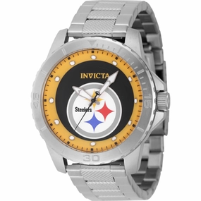 Invicta Men's Watch - NFL Pittsburgh Steelers Yellow Dial Steel Bracelet | 48084 men's watches best men's watches under $500 affordable men's watches men watches classic