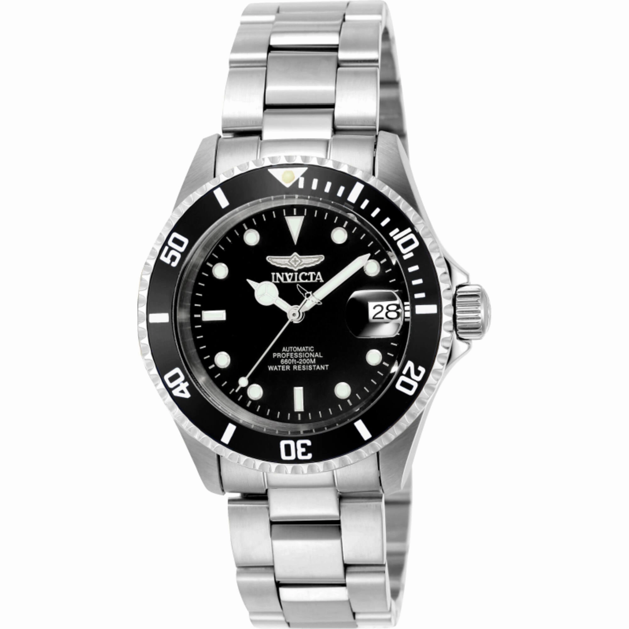 Invicta Men's Watch - Pro Diver Automatic Black Dial Silver Steel Bracelet | 9937OB,automatic watch,automatic watches for men,automatic watches for women,luxury automatic watch,minimalist automatic watch,dress automatic watch,vintage automatic watch,autom